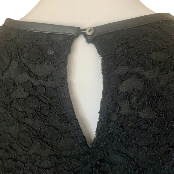 BROCHU WALKER Silk Lace Blouse Sheer Long Sleeves Black Style# HY13965 - Picture 12 of 16